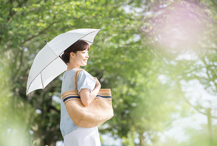 夏の日差しと日傘