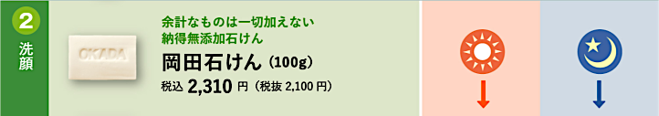 (2) 洗顔 岡田石鹸(100g)